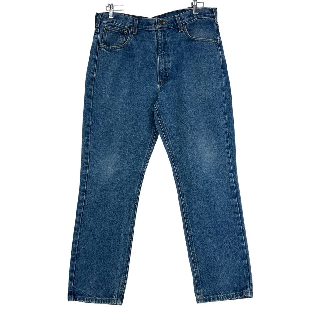 Carhartt Straight Leg Jeans Mens 36x30 Blue Denim Workwear